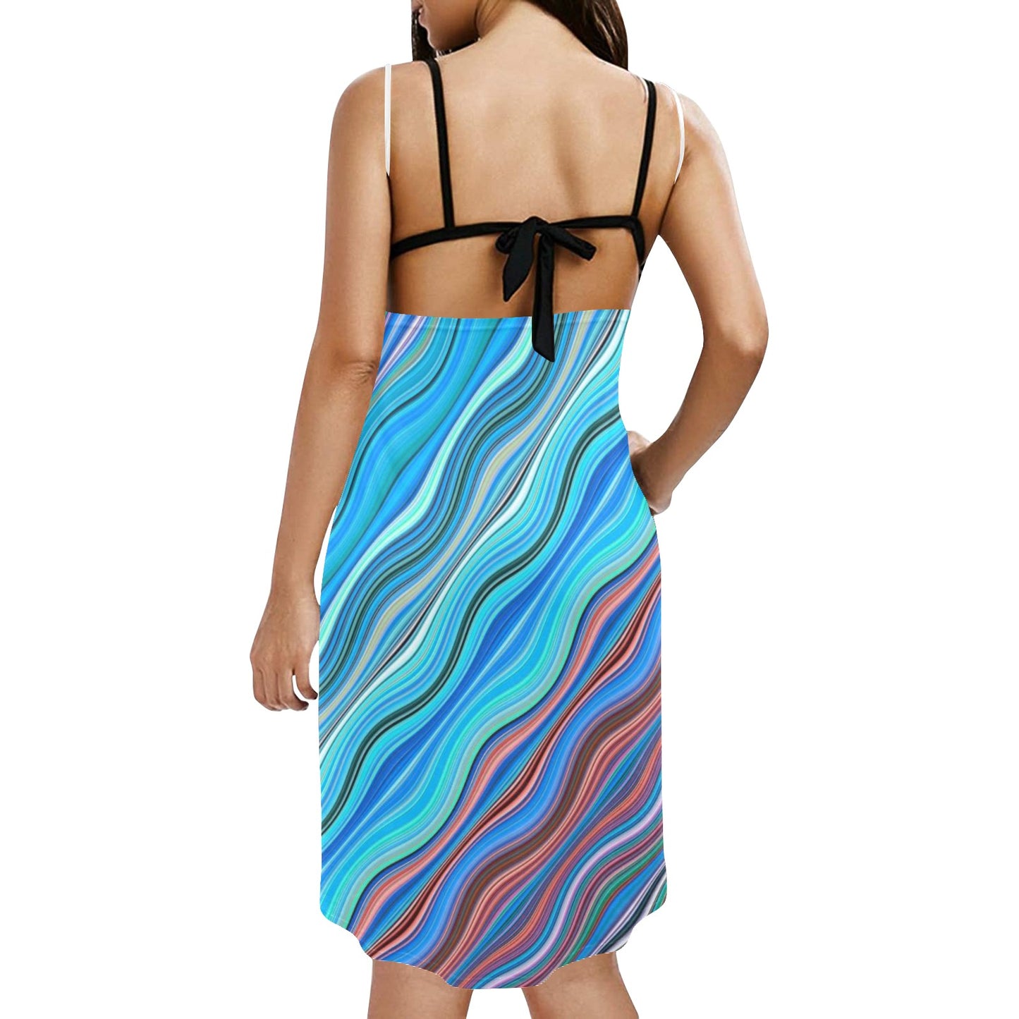 Lordela Spaghetti Strap Backless Beach Dress