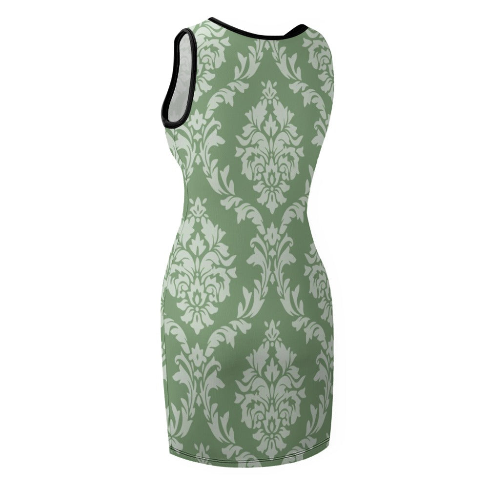 Lordela Pattern Temperament Slim Fit Sleeveless Tank Dress