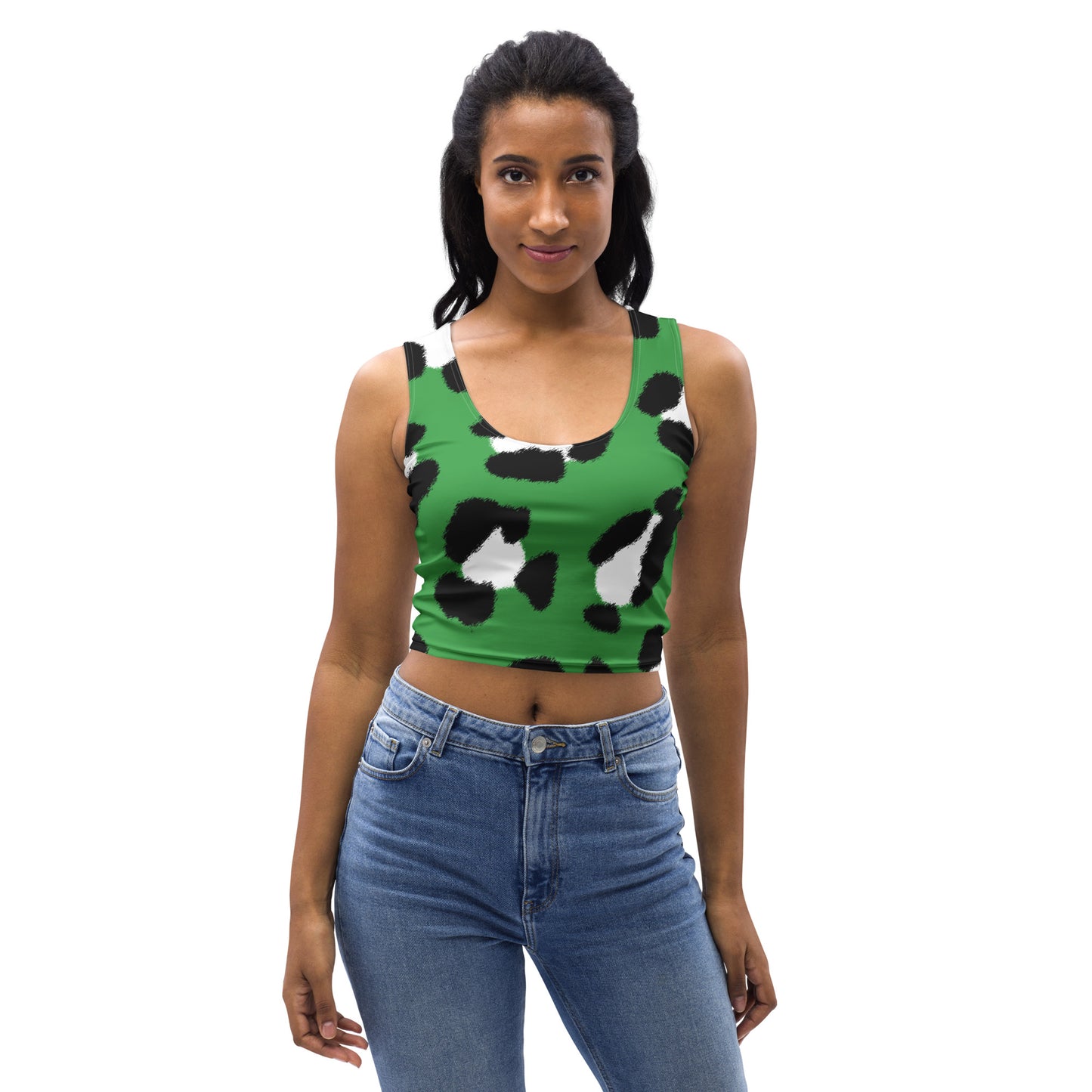 Lordela Green Leopard Print Crop Top