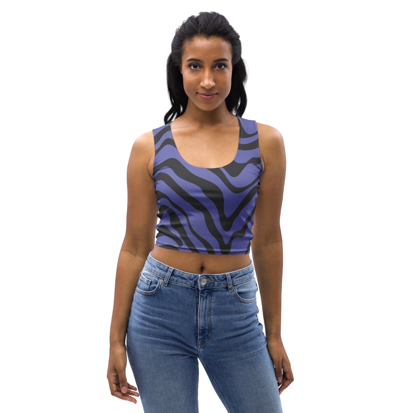 Lordela Purple Zebra Print Crop Top