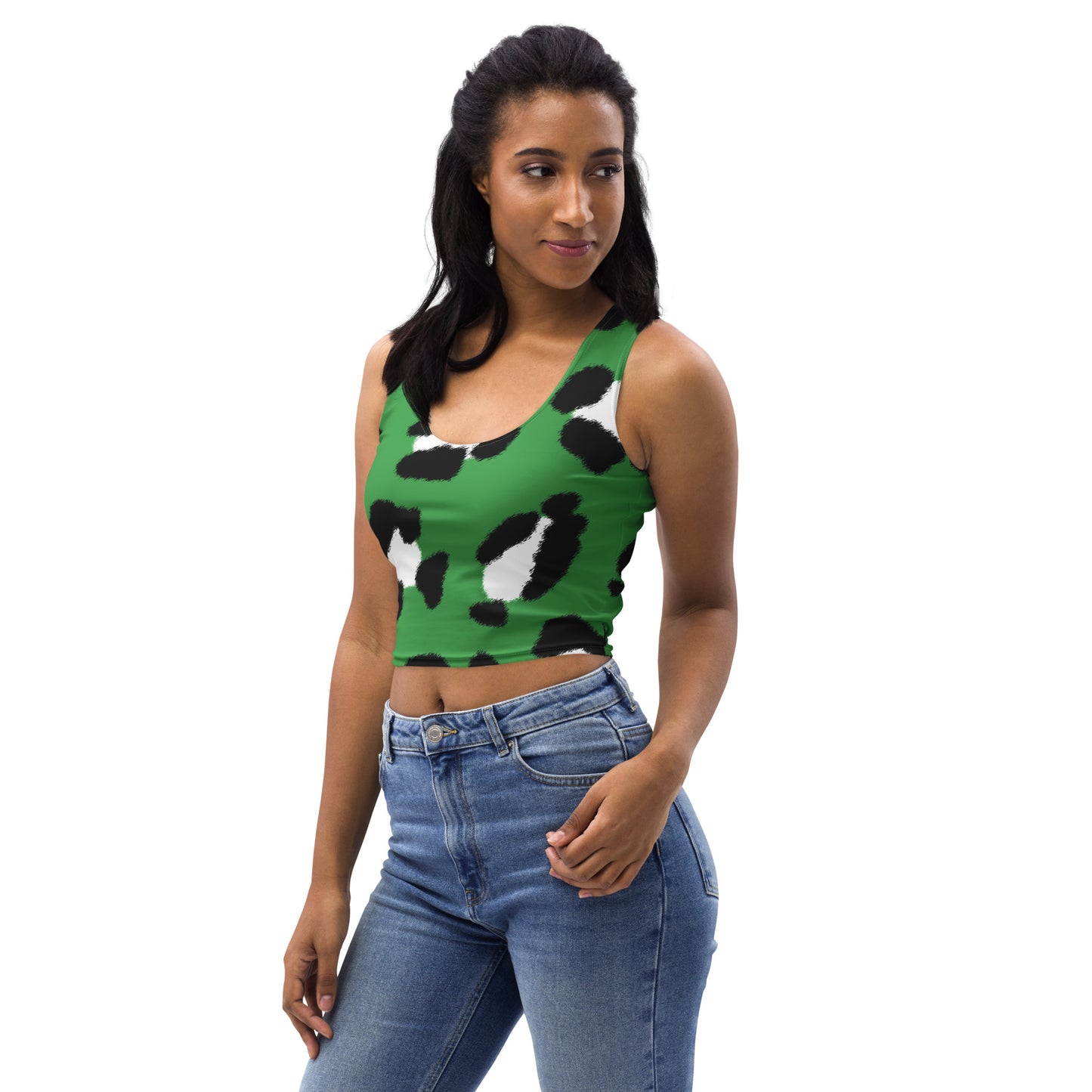 Lordela Green Leopard Print Crop Top