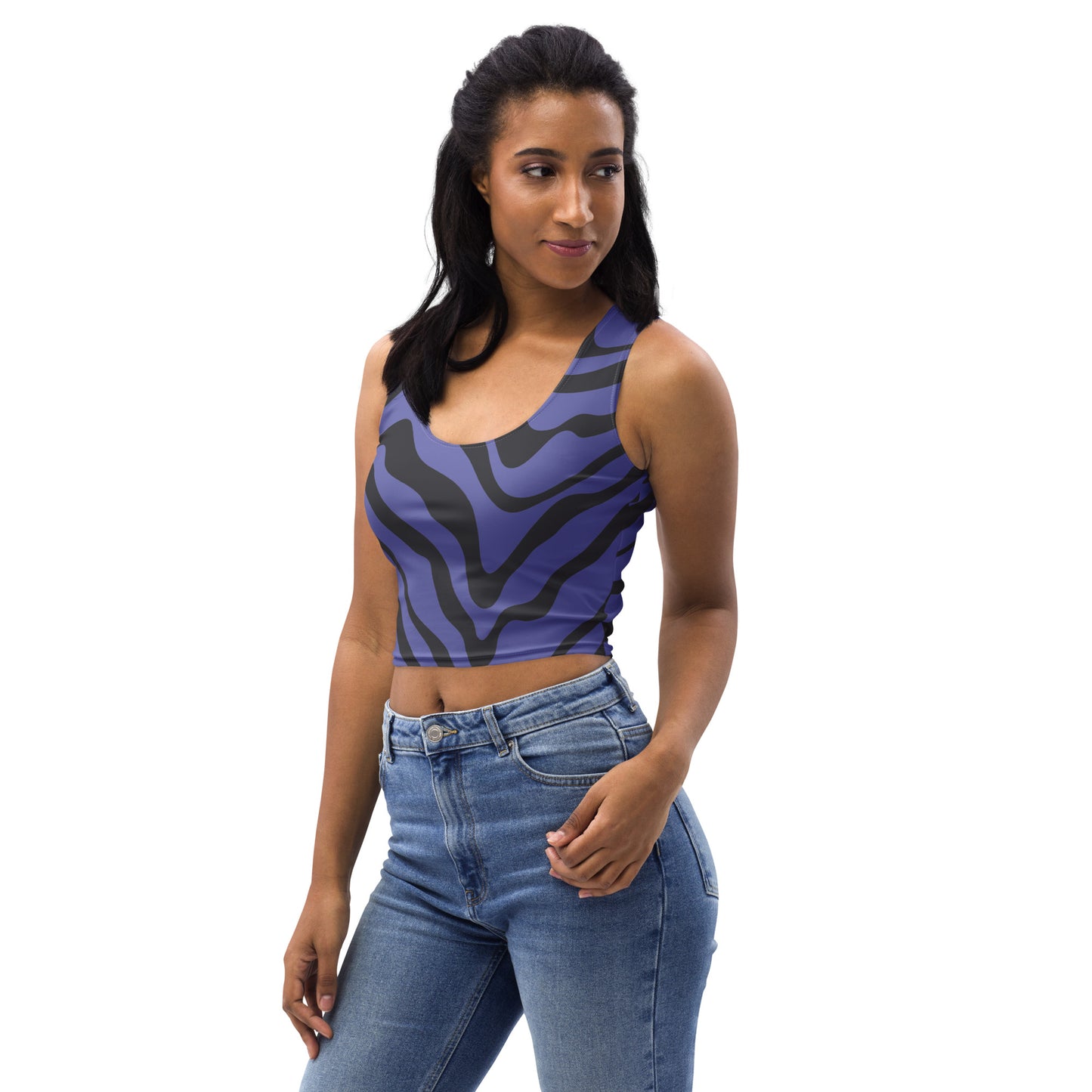 Lordela Purple Zebra Print Crop Top