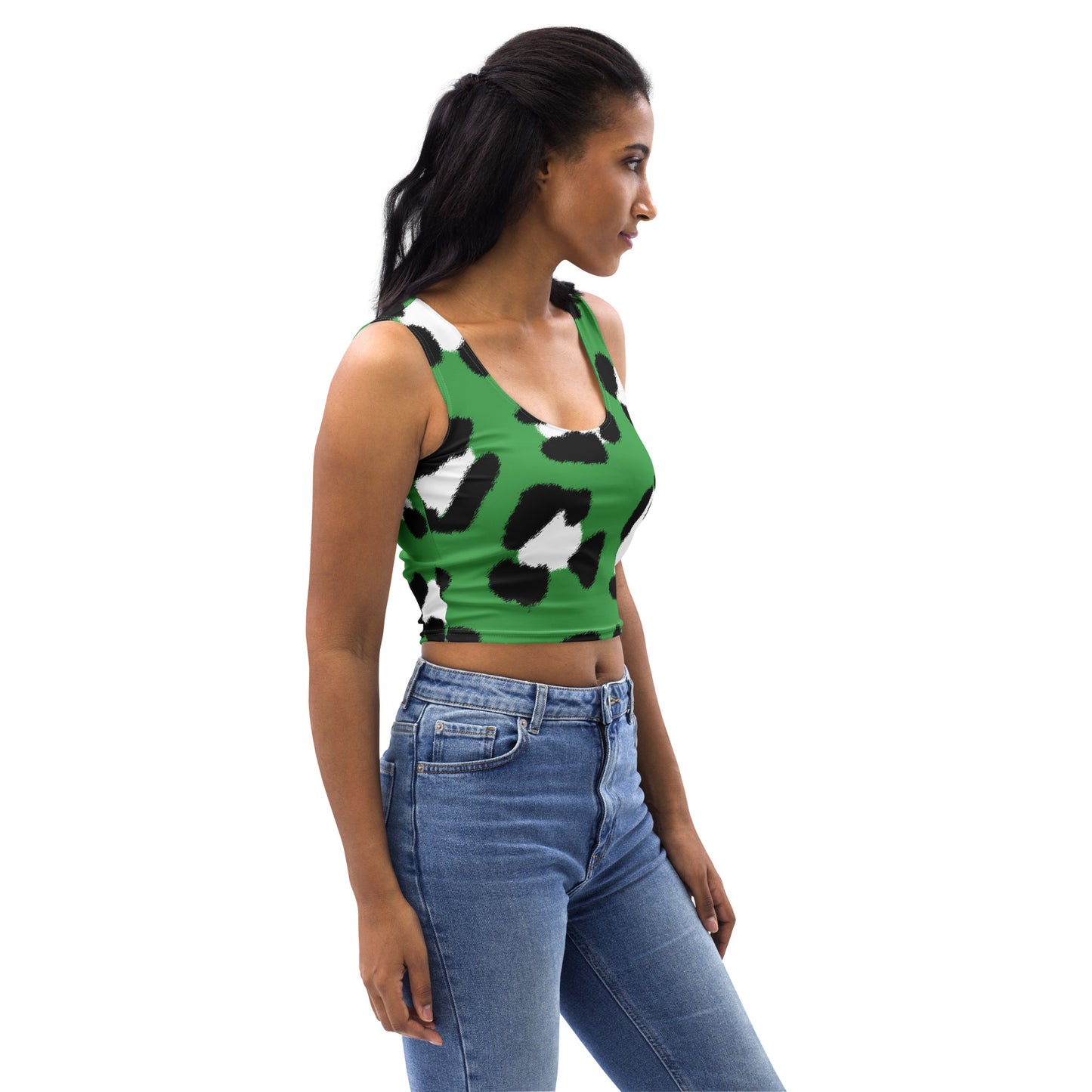 Lordela Green Leopard Print Crop Top