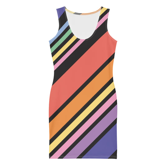 Lordela Diagonal Rainbow Dress