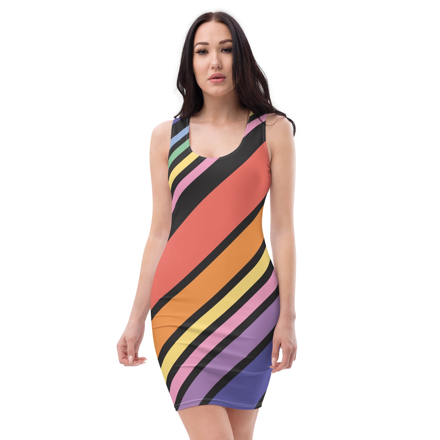 Lordela Diagonal Rainbow Dress