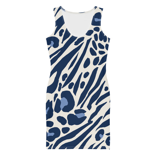 Lordela Blue Zebra Print Dress