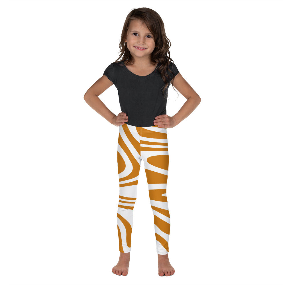 Lordela Orange Zebra Print Kid's Leggings