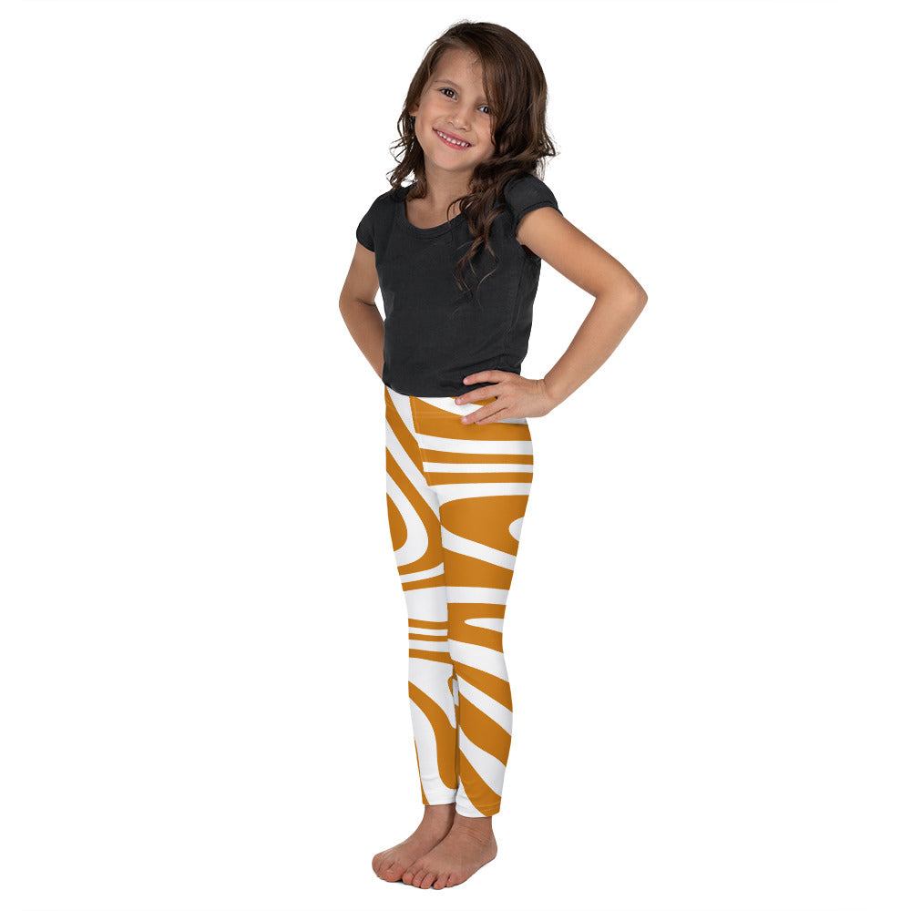Lordela Orange Zebra Print Kid's Leggings