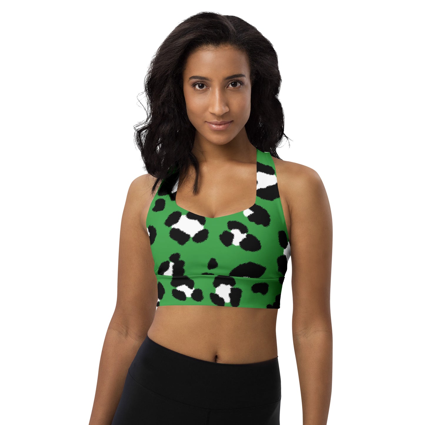 Lordela Green Leopard Print Sports Bra