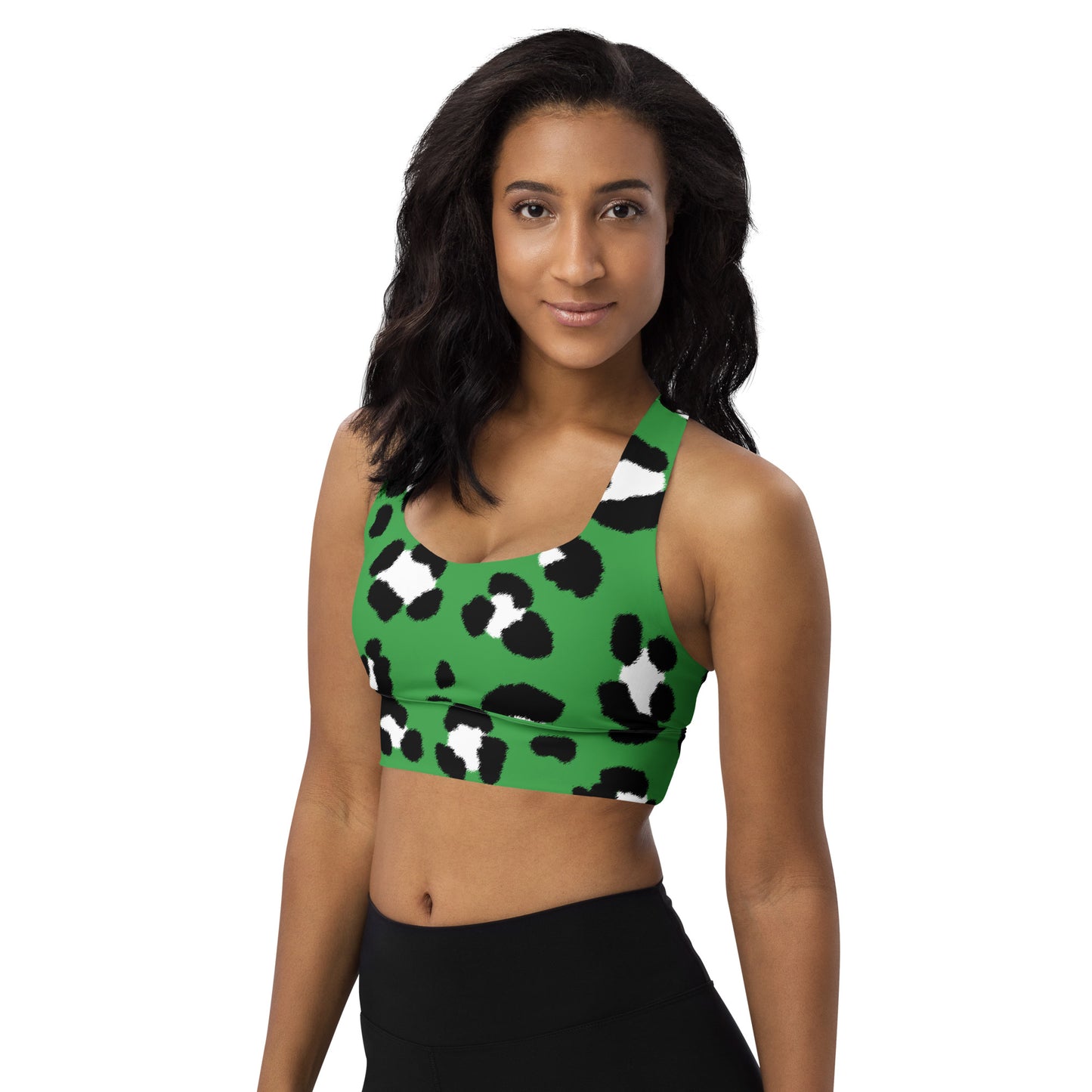 Lordela Green Leopard Print Sports Bra