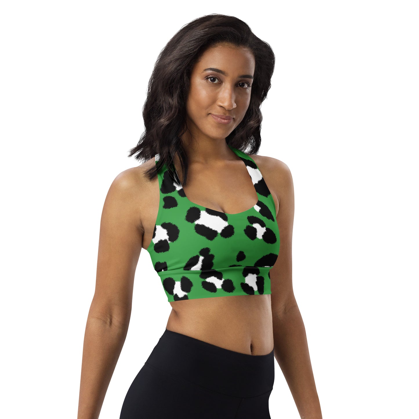 Lordela Green Leopard Print Sports Bra