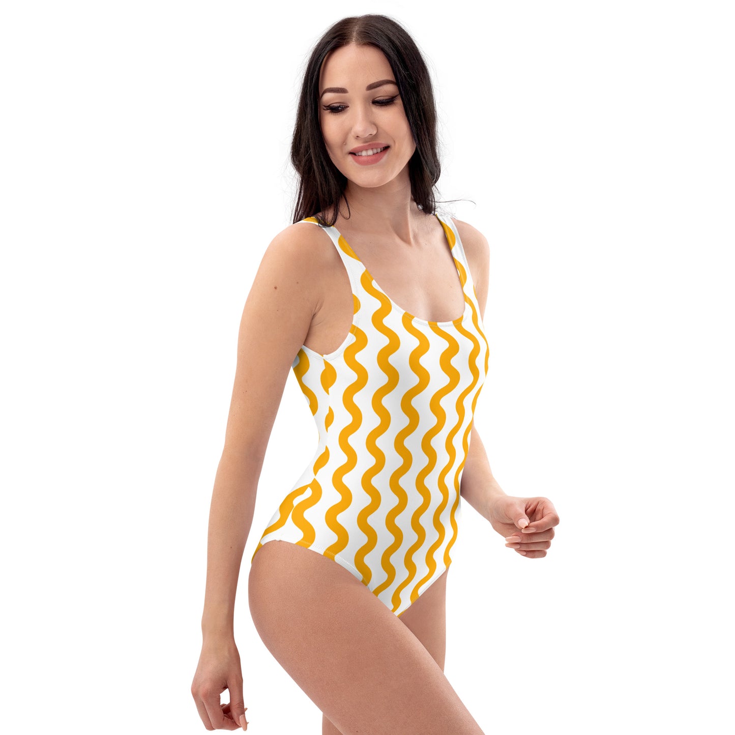 Lordela Yellow Wave One-Piece Swimsuit