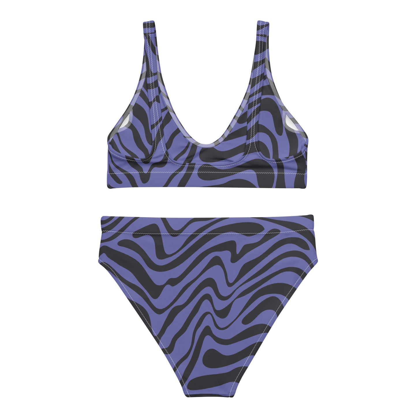 Lordela Purple Zebra Print Recycled High-Waisted Bikini