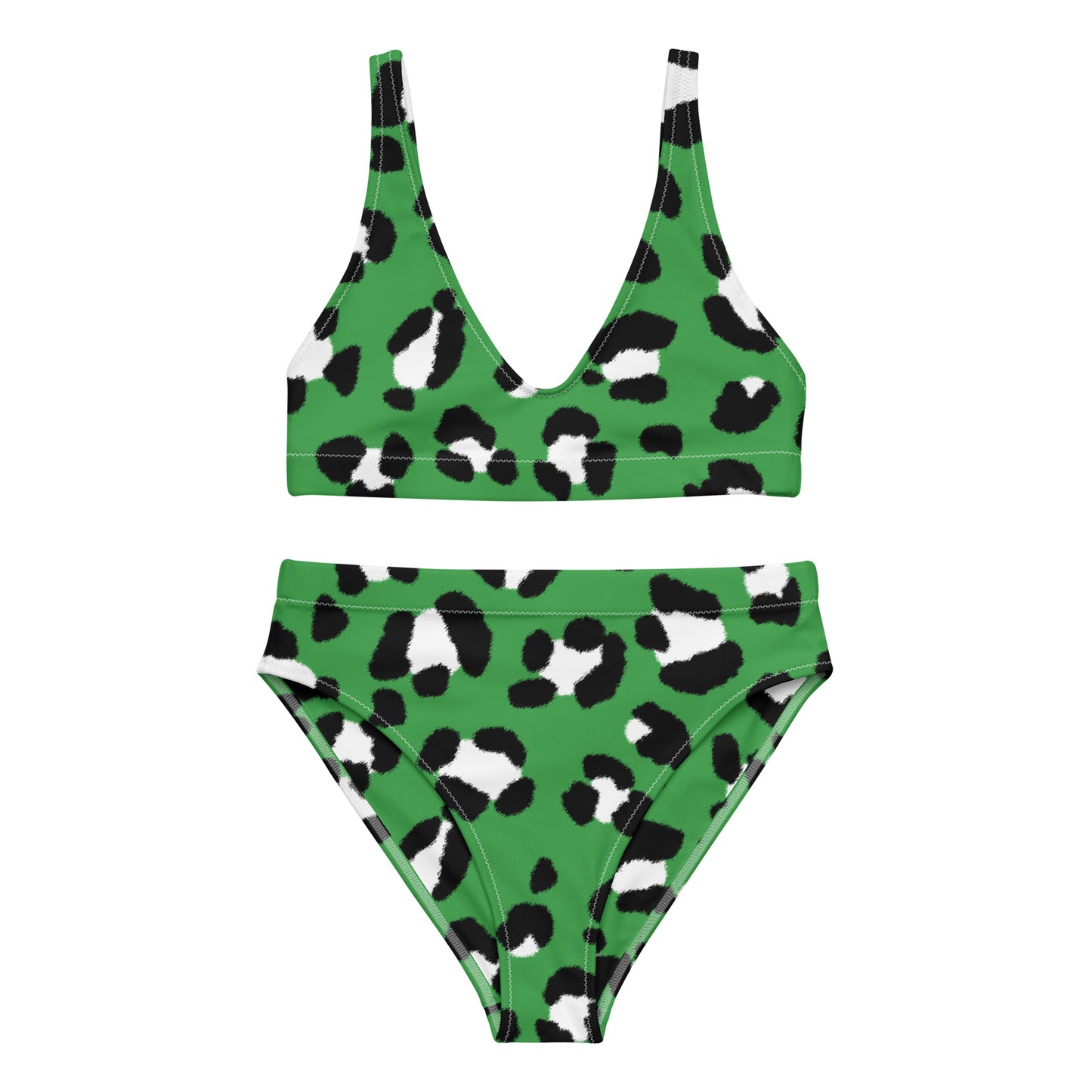 Lordela Green Leopard Print Recycled High-Waisted Bikini