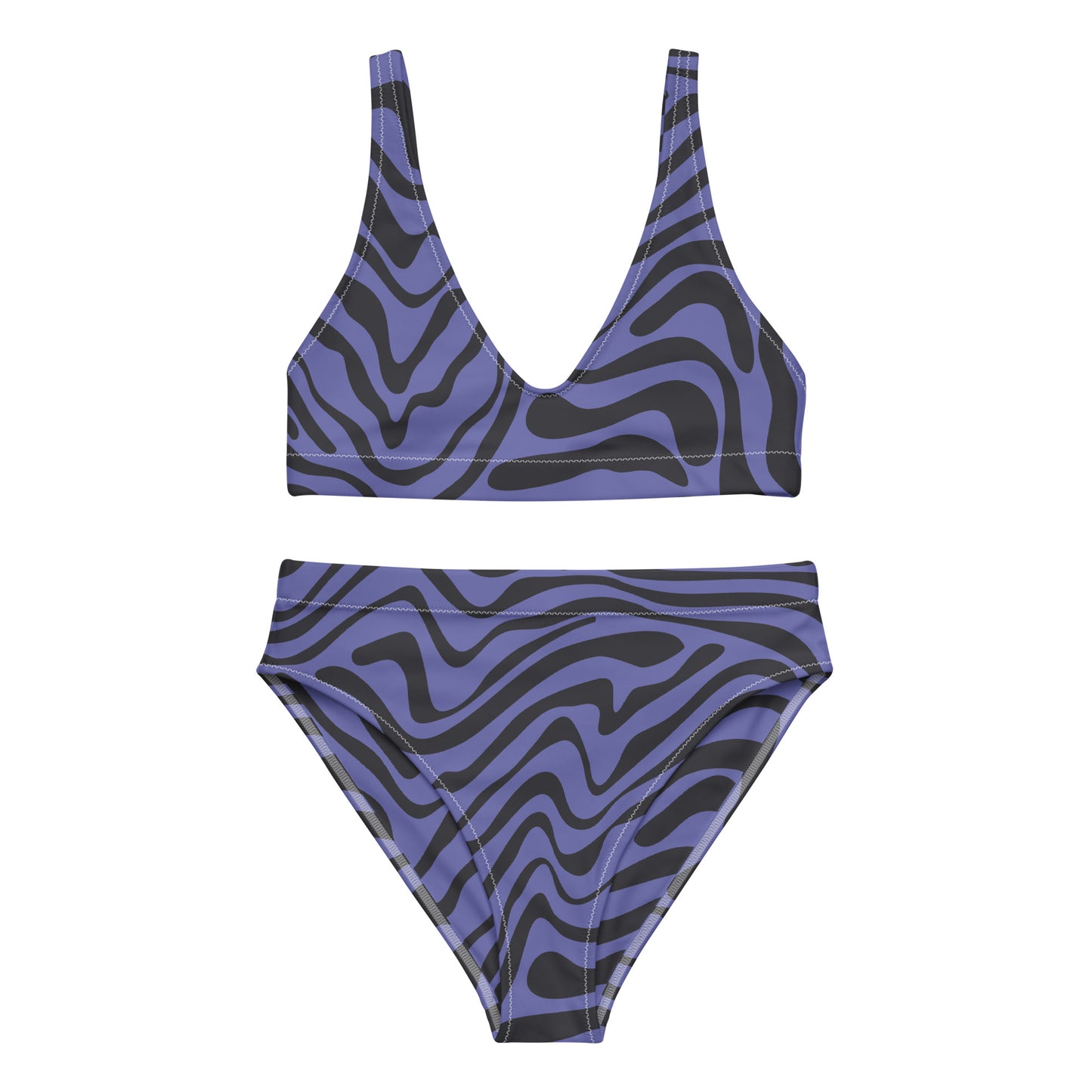 Lordela Purple Zebra Print Recycled High-Waisted Bikini