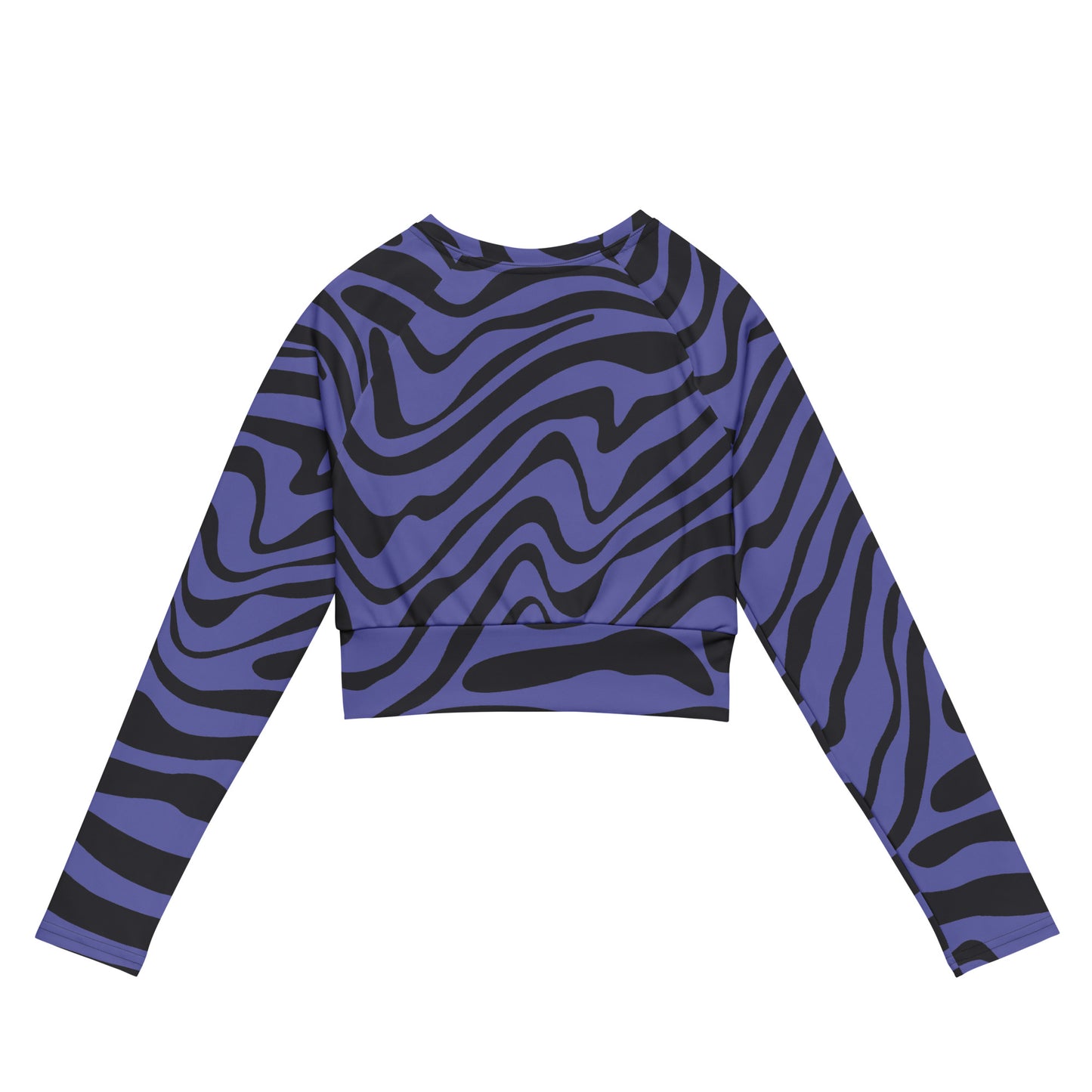 Lordela Purple Zebra Print Recycled Long-Sleeve Crop Top