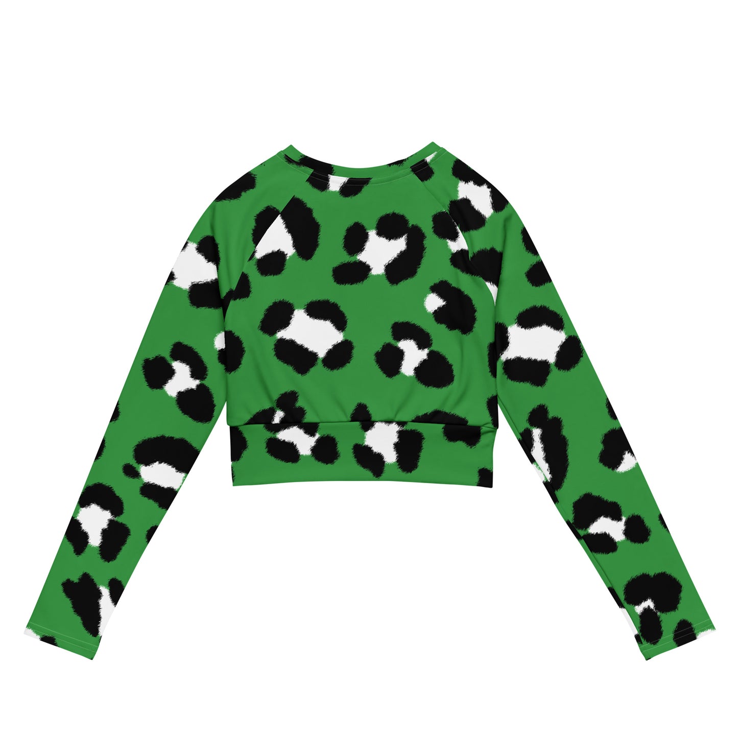 Lordela Green Leopard Print Recycled Long-Sleeve Crop Top