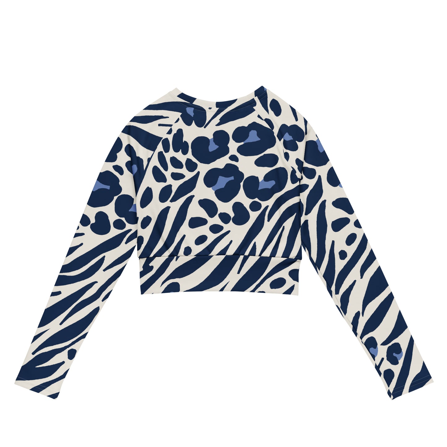 Lordela Zebra Print Recycled Long-Sleeve Crop Top