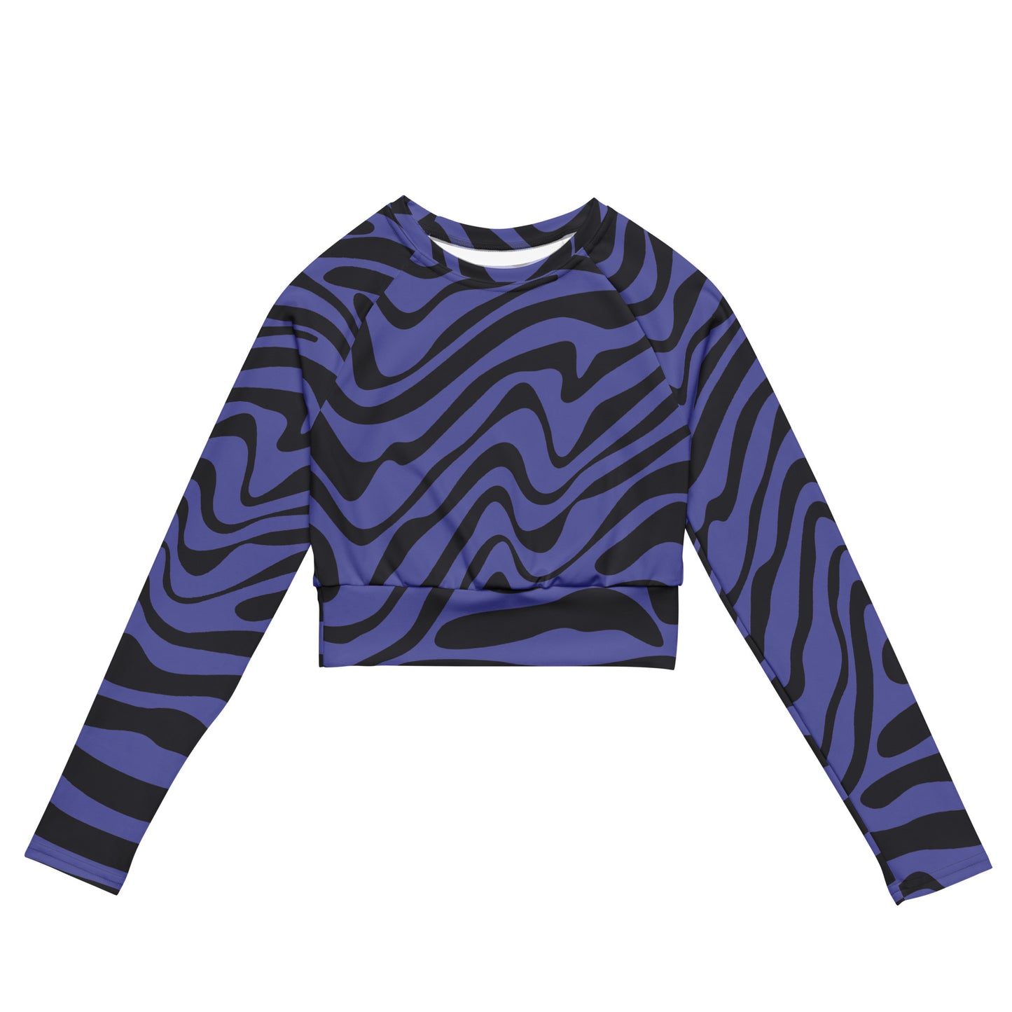 Lordela Purple Zebra Print Recycled Long-Sleeve Crop Top