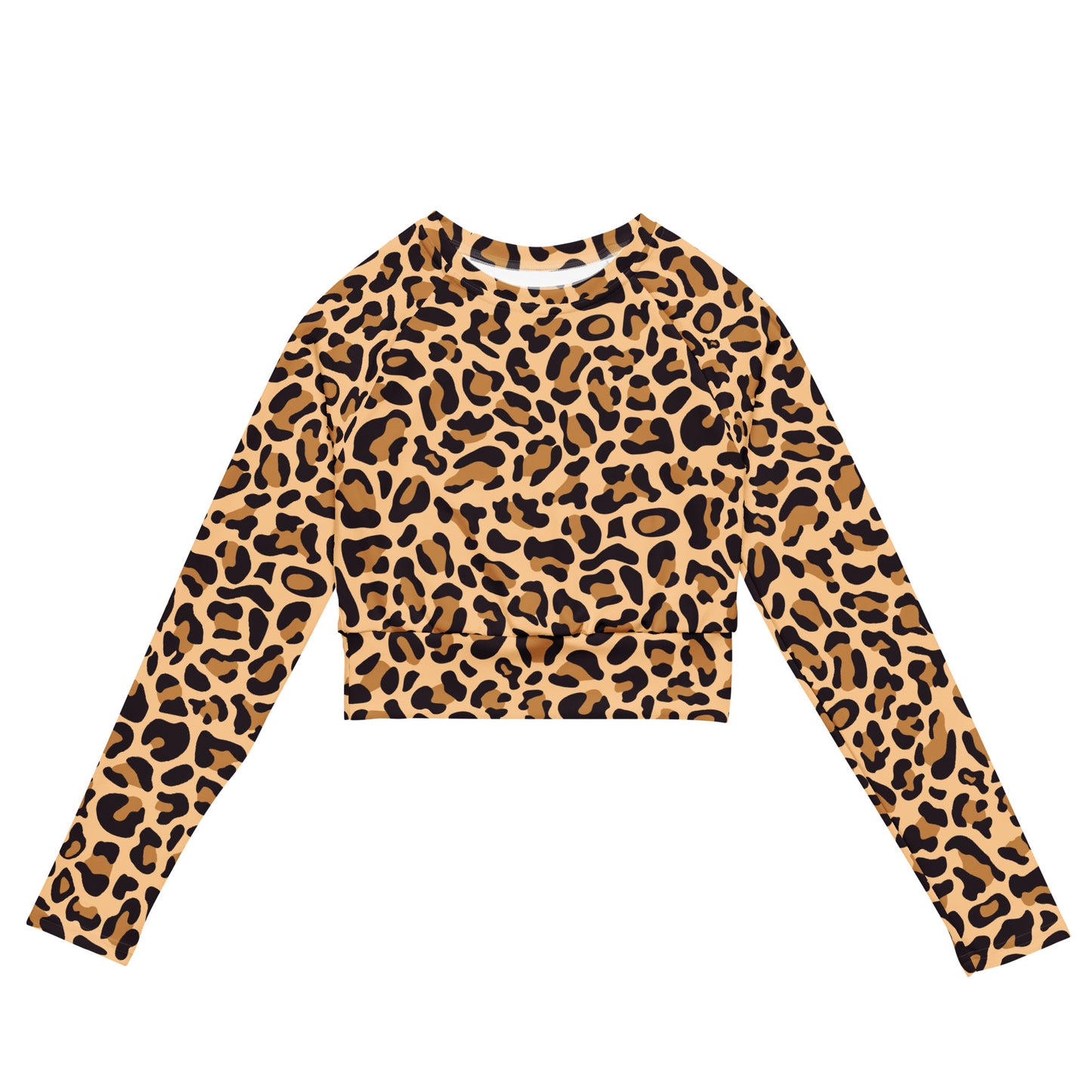 Lordela Leopard Print Recycled Long-Sleeve Crop Top