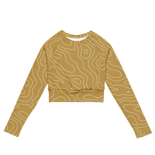 Lordela Gold Puddle Recycled Long-Sleeve Crop Top