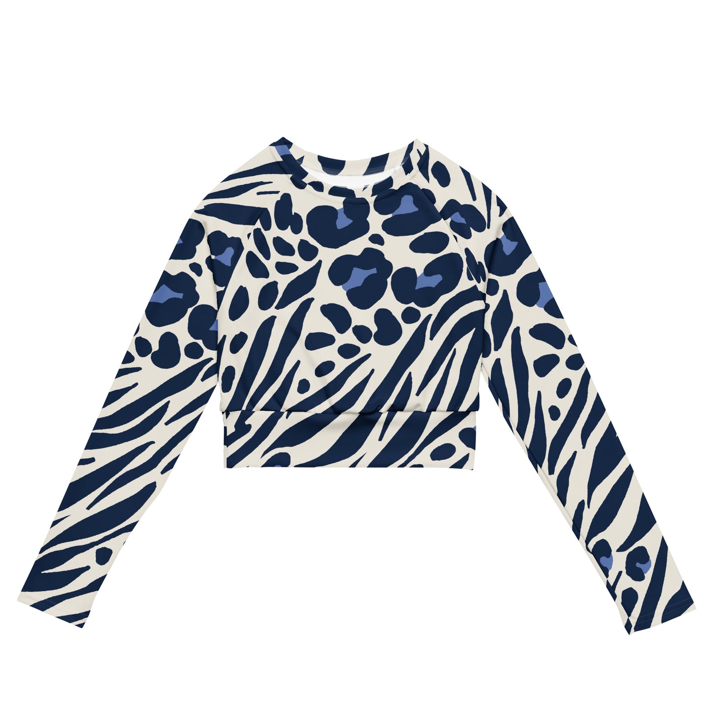 Lordela Zebra Print Recycled Long-Sleeve Crop Top