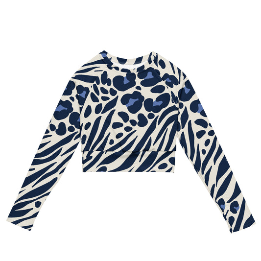 Lordela Zebra Print Recycled Long-Sleeve Crop Top