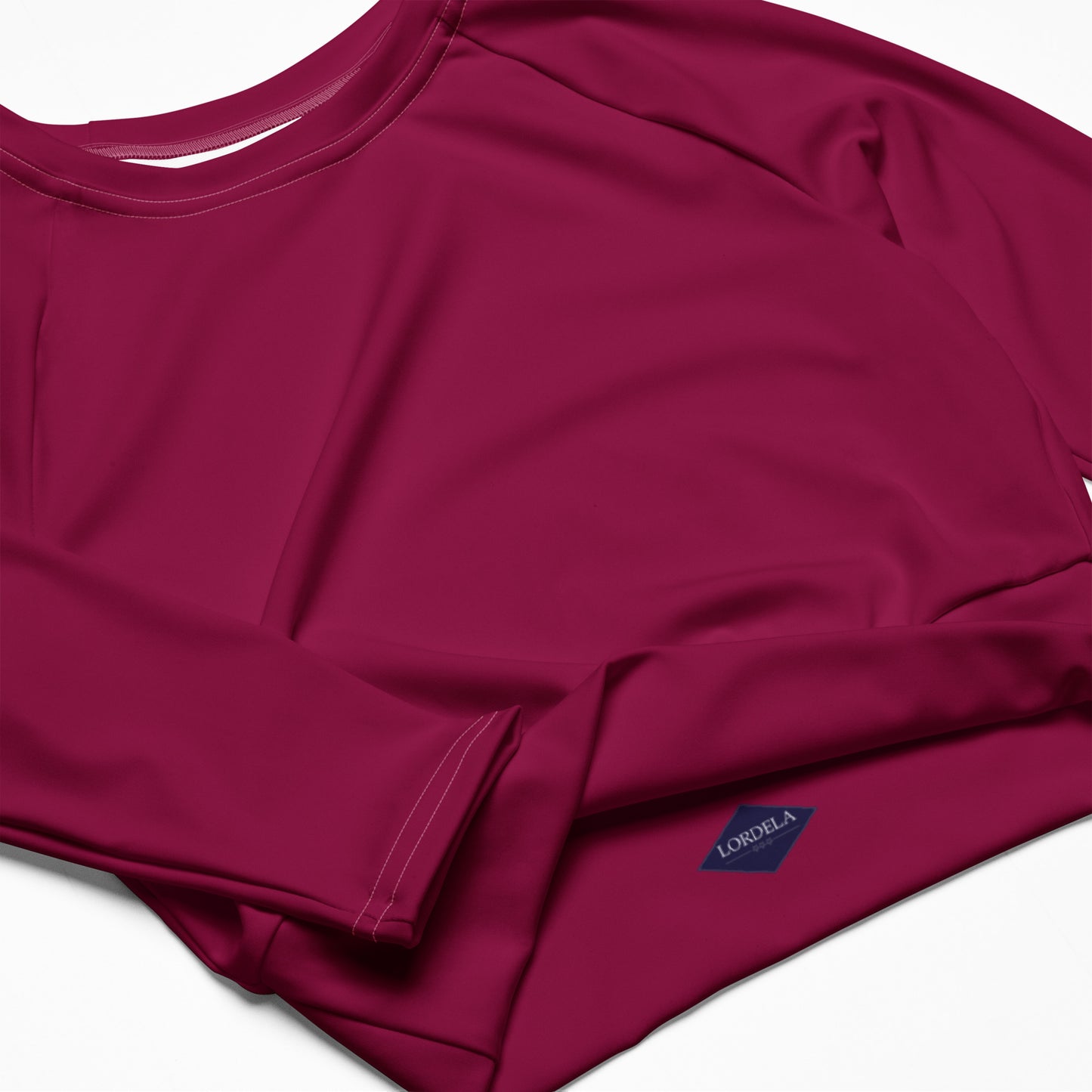 Lordela Burgundy Recycled Long-Sleeve Crop Top