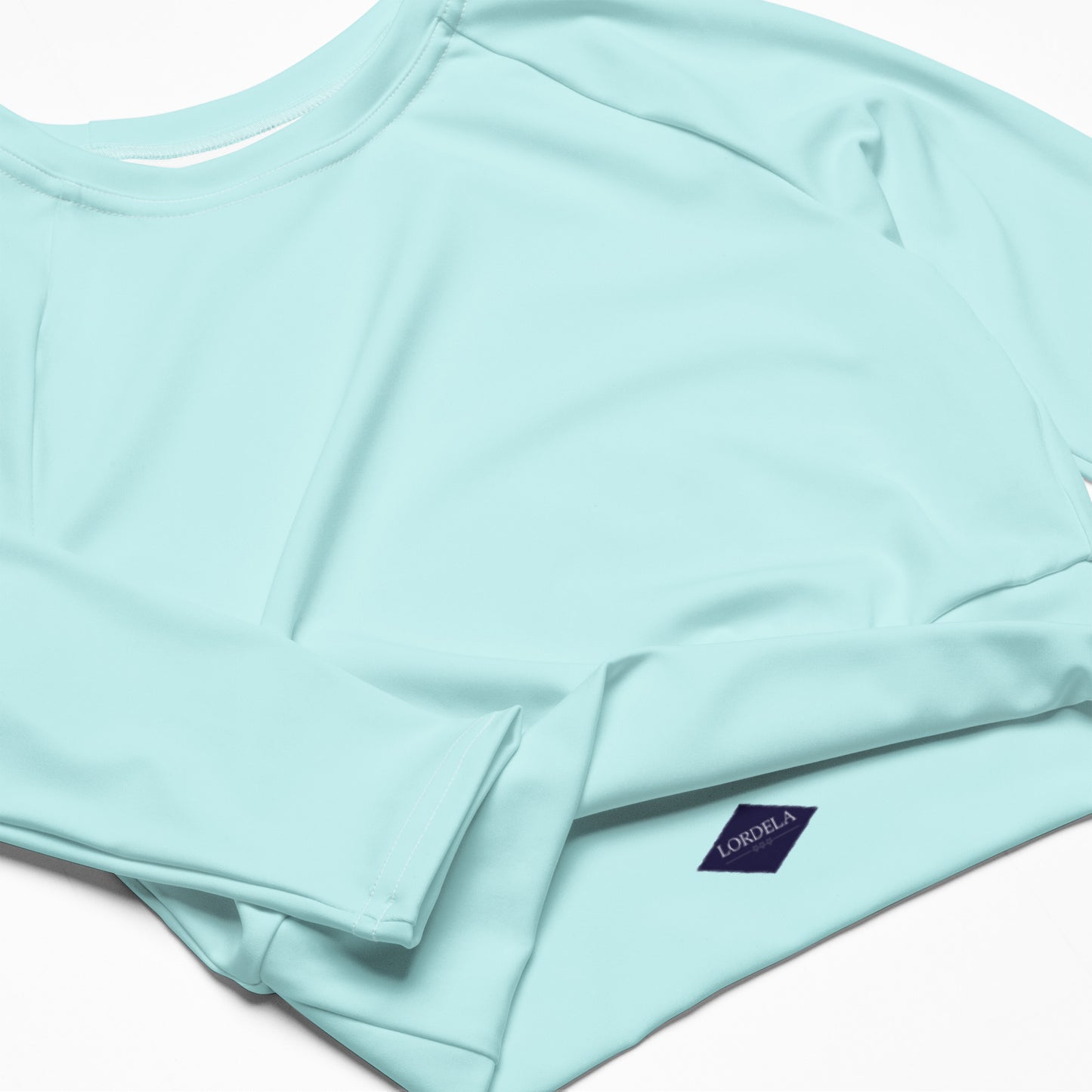 Lordela Light Cyan Recycled Long-Sleeve Crop Top