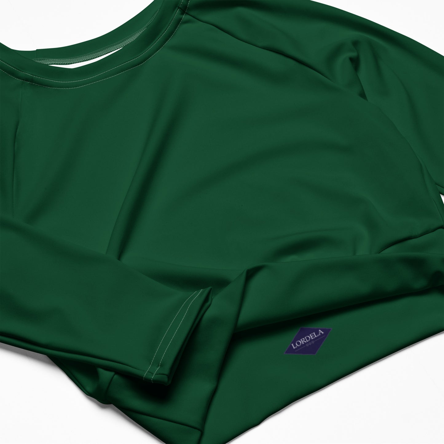 Lordela Forest Green Recycled Long-Sleeve Crop Top