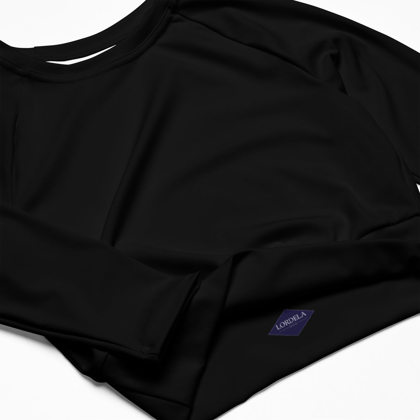 Lordela Black Recycled Long-Sleeve Crop Top