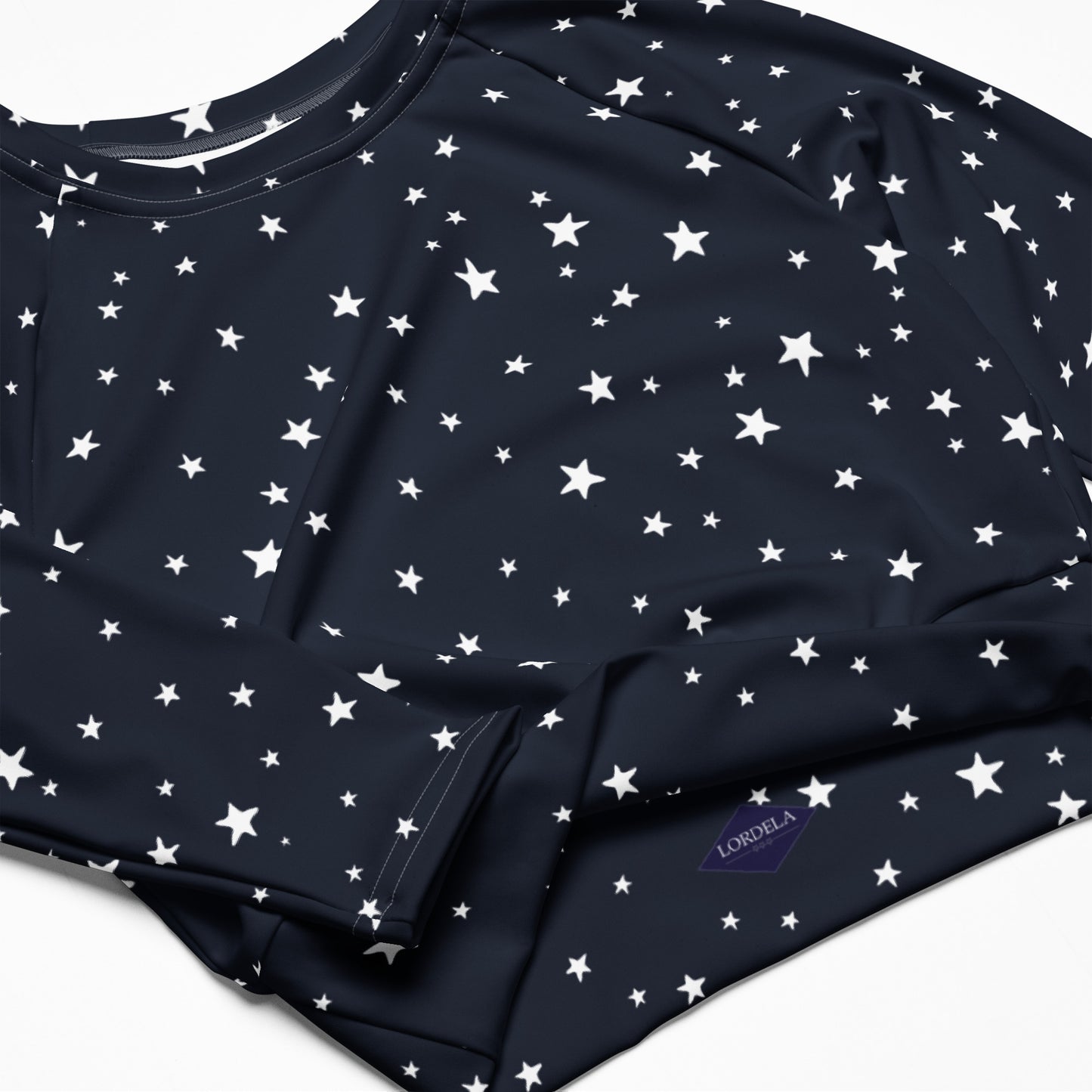 Lordela Stars Recycled Long-Sleeve Crop Top