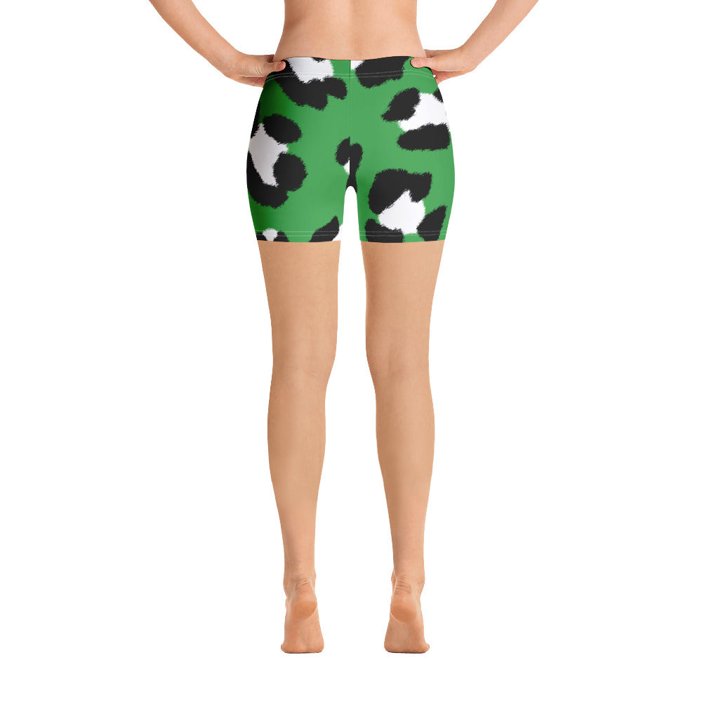 Lordela Green Leopard Print Shorts