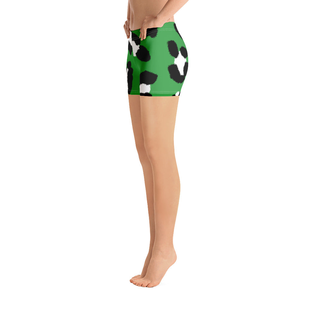 Lordela Green Leopard Print Shorts