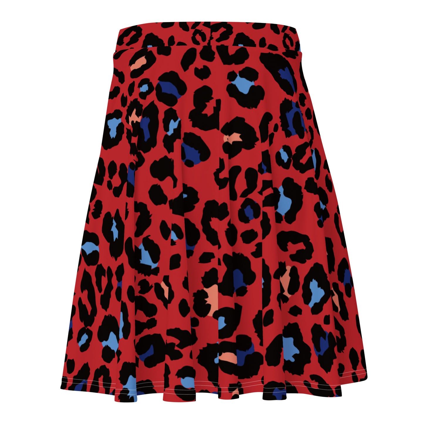 Lordela Red Leopard Print Skater Skirt