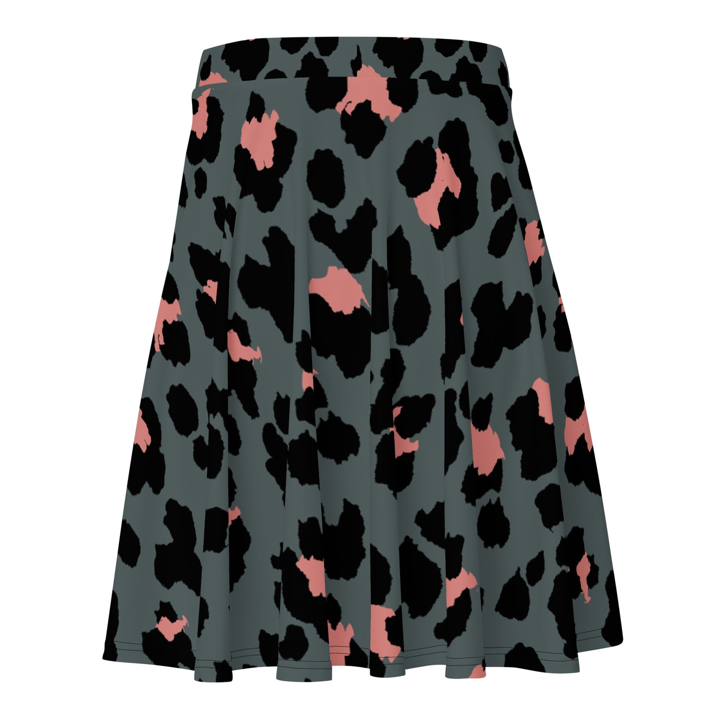 Lordela Dark Leopard Print Skater Skirt