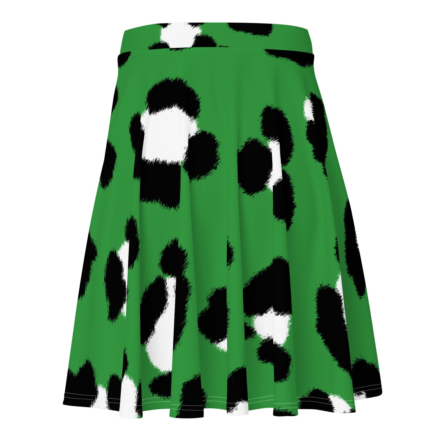 Lordela Green Leopard Print Skater Skirt