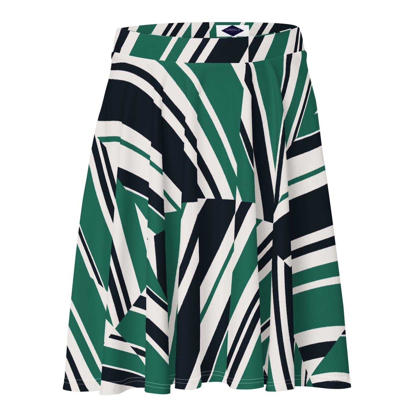 Lordela Green Pattern Skater Skirt