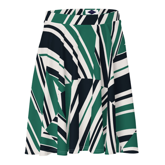 Lordela Green Pattern Skater Skirt