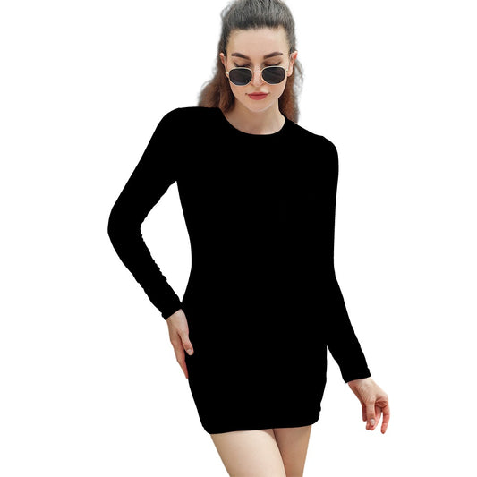 Lordela Black Elegant Long Sleeve Skinny Dress