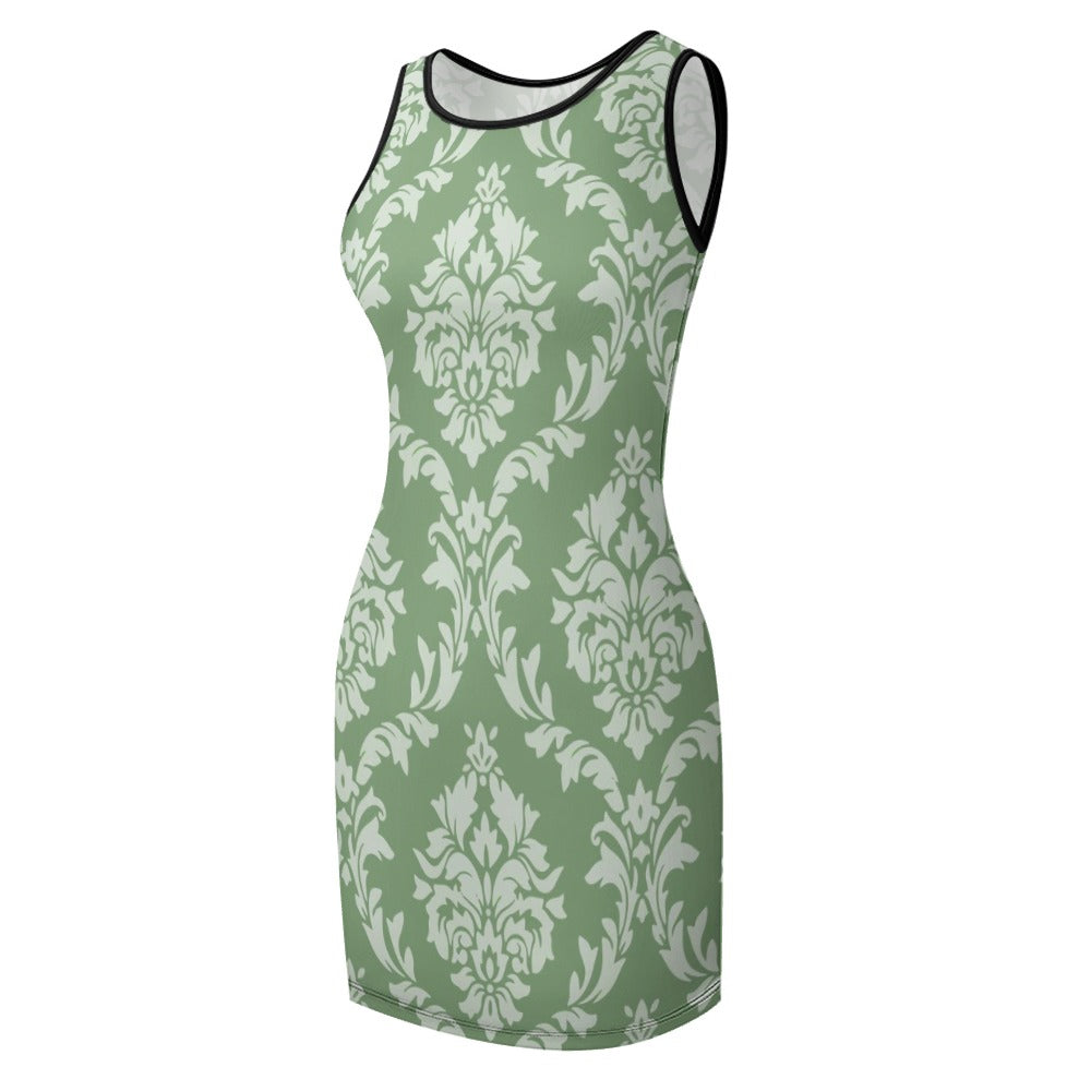 Lordela Pattern Temperament Slim Fit Sleeveless Tank Dress