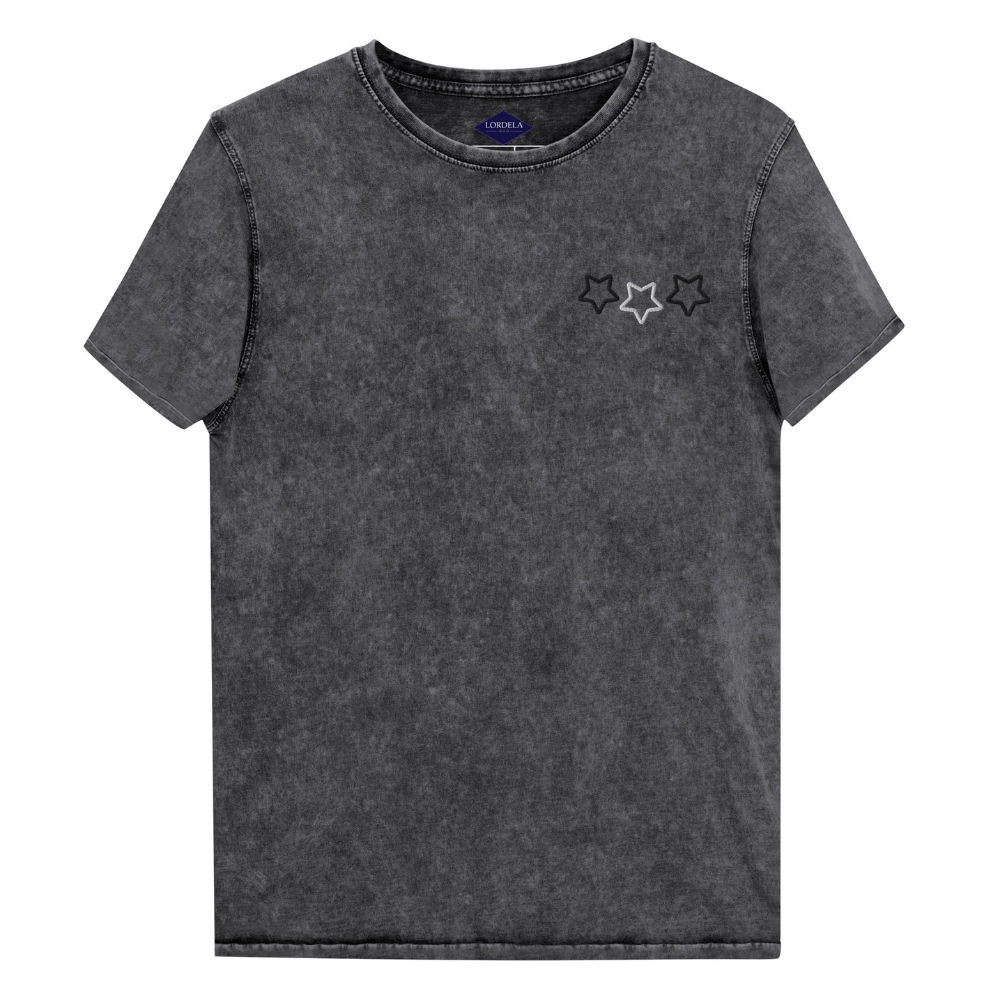 Lordela Three Stars Black Denim T-Shirt