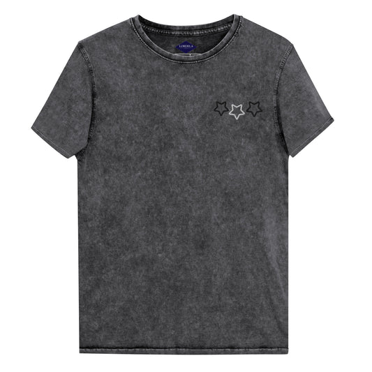 Lordela Three Stars Black Denim T-Shirt