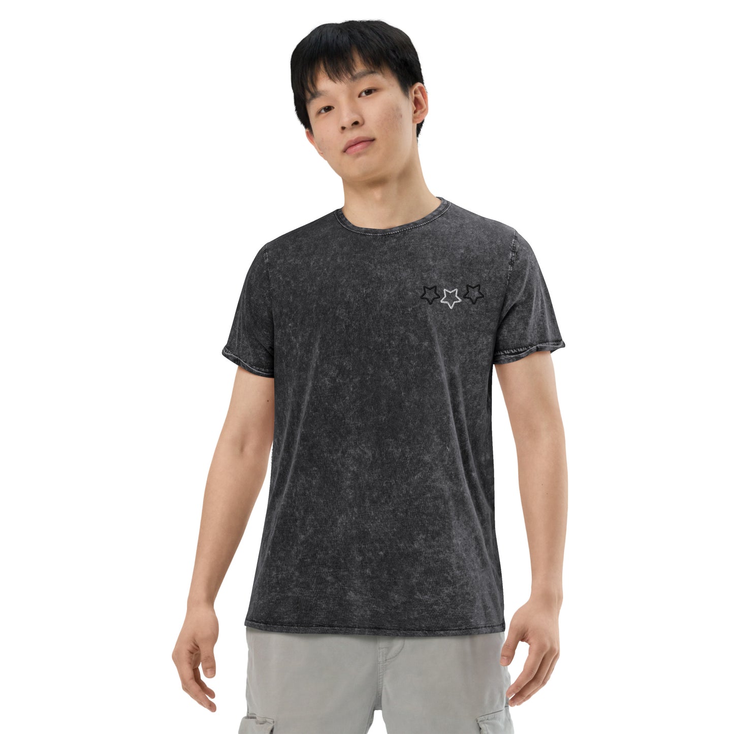 Lordela Three Stars Black Denim T-Shirt