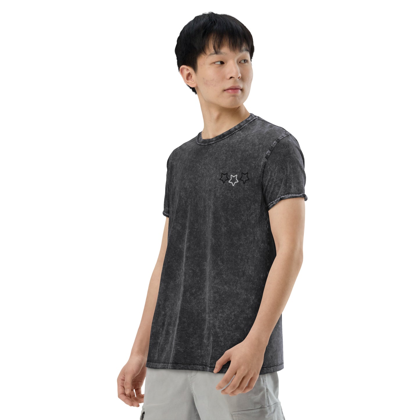 Lordela Three Stars Black Denim T-Shirt