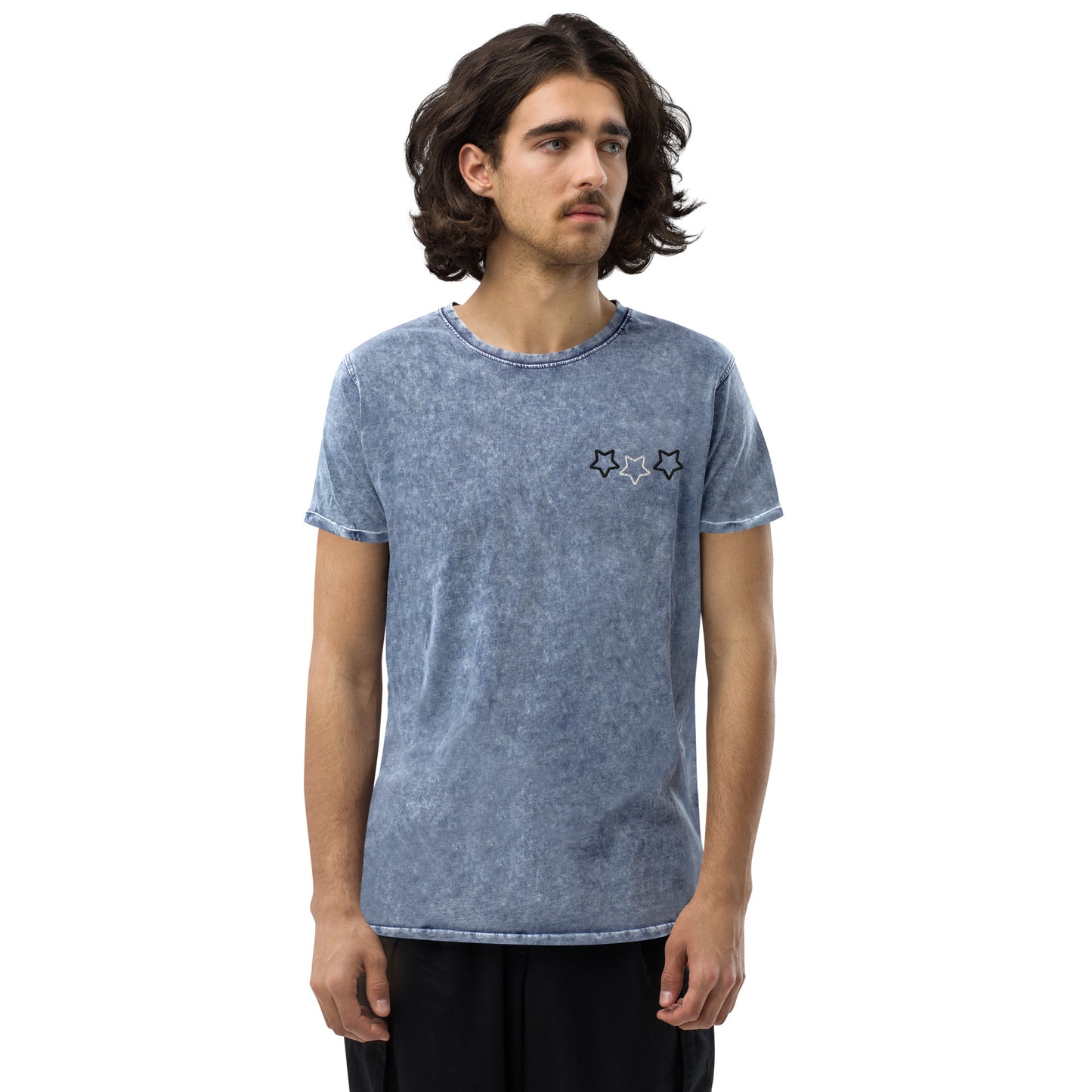 Lordela Three Stars Blue Denim T-Shirt