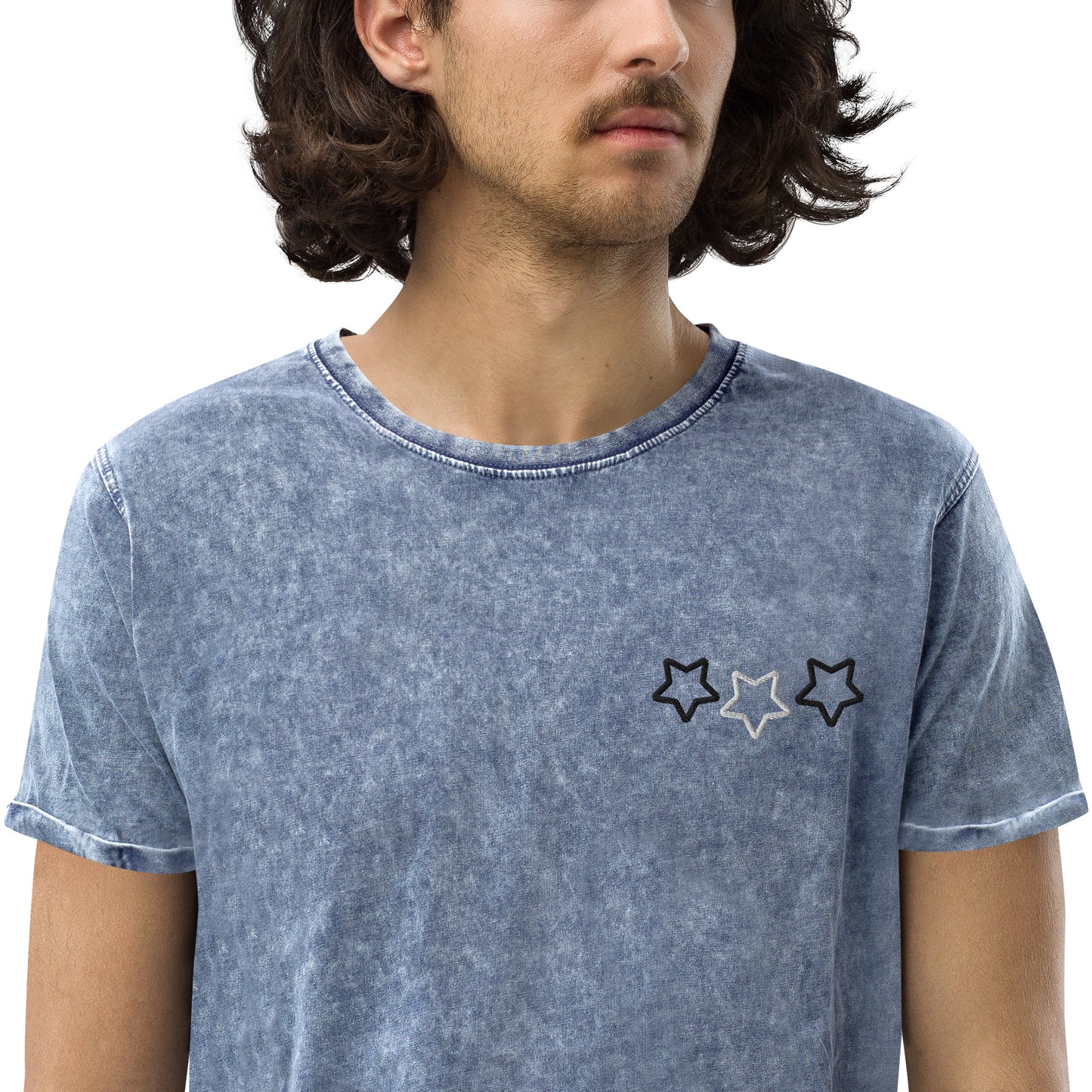 Lordela Three Stars Blue Denim T-Shirt