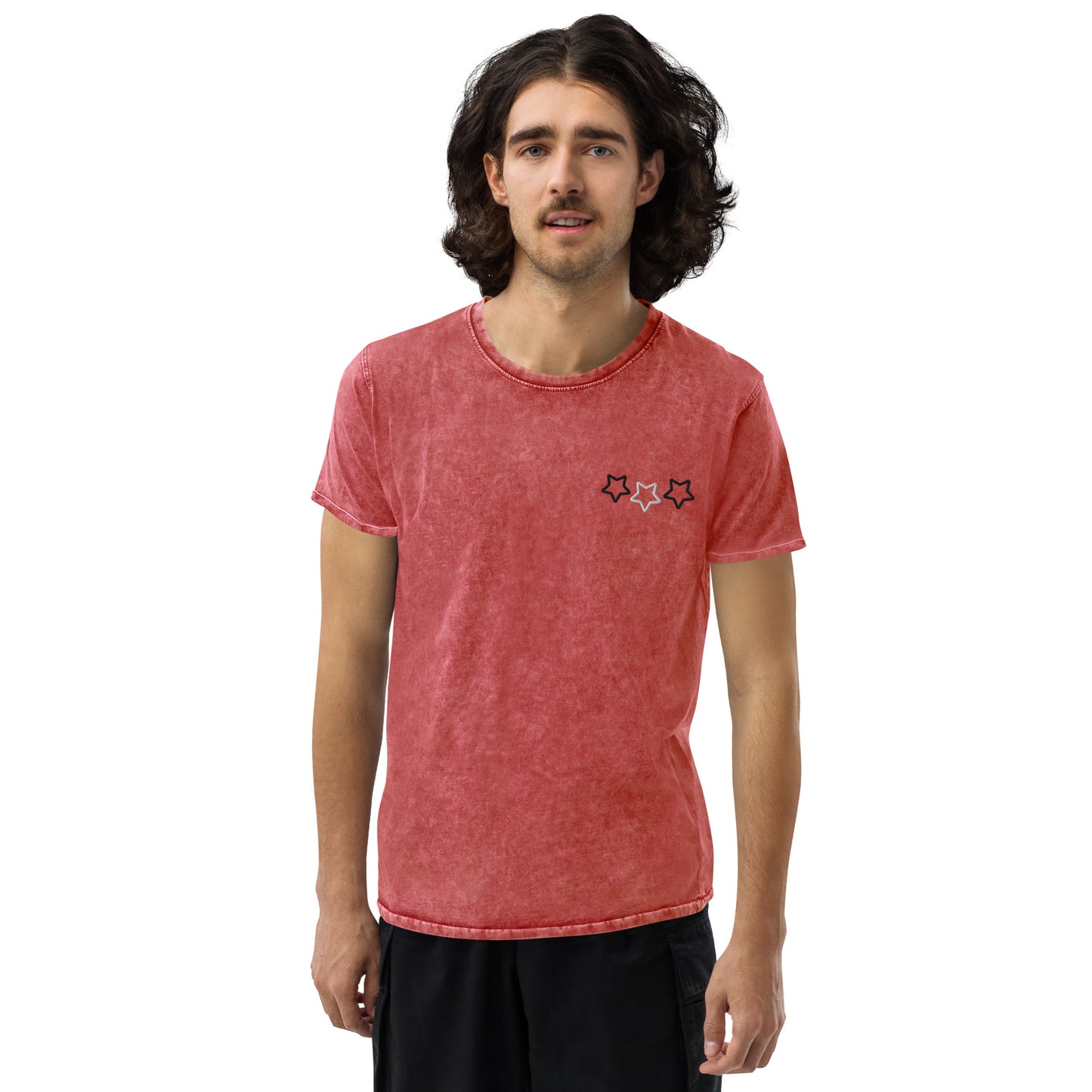 Lordela Three Stars Red Denim T-Shirt