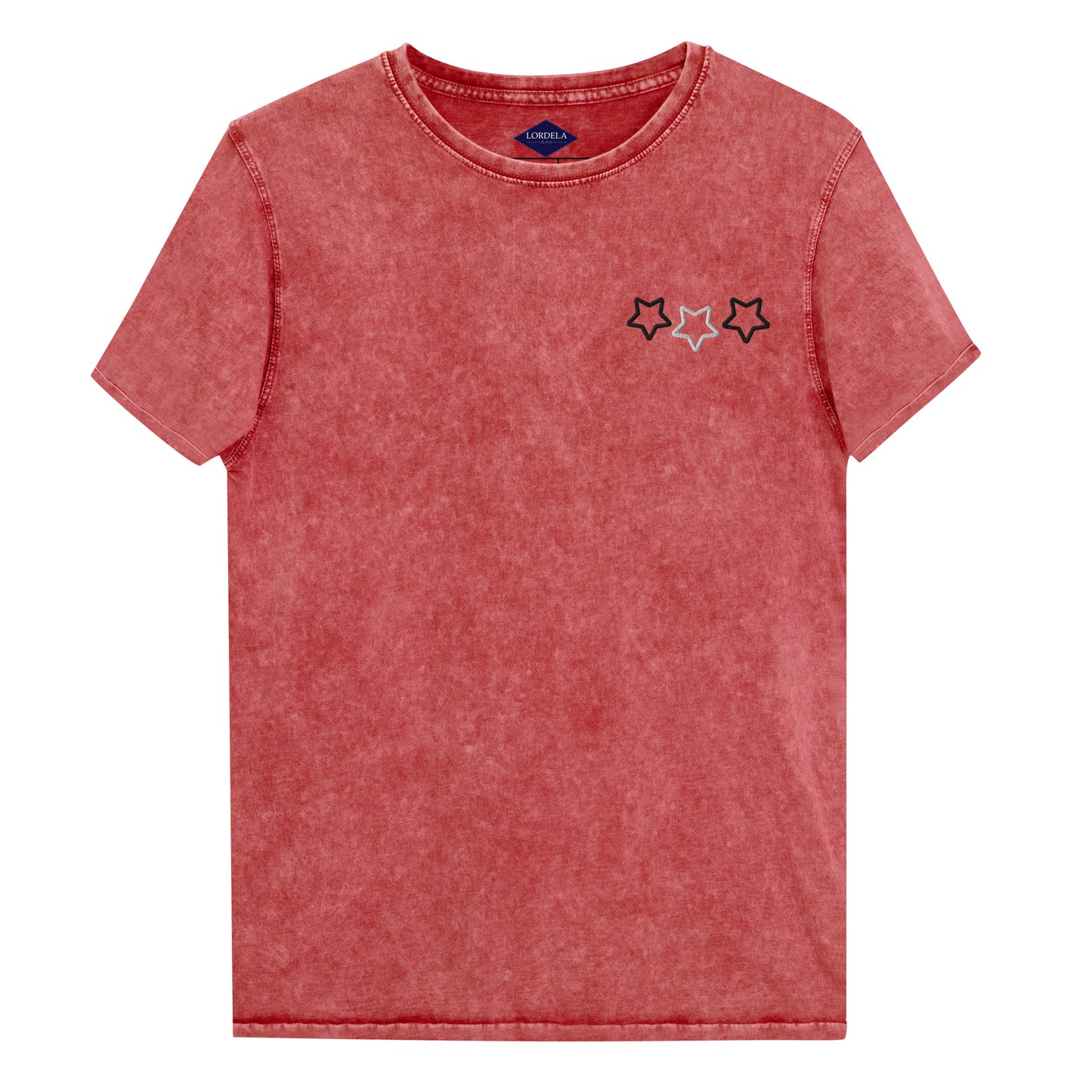 Lordela Three Stars Red Denim T-Shirt