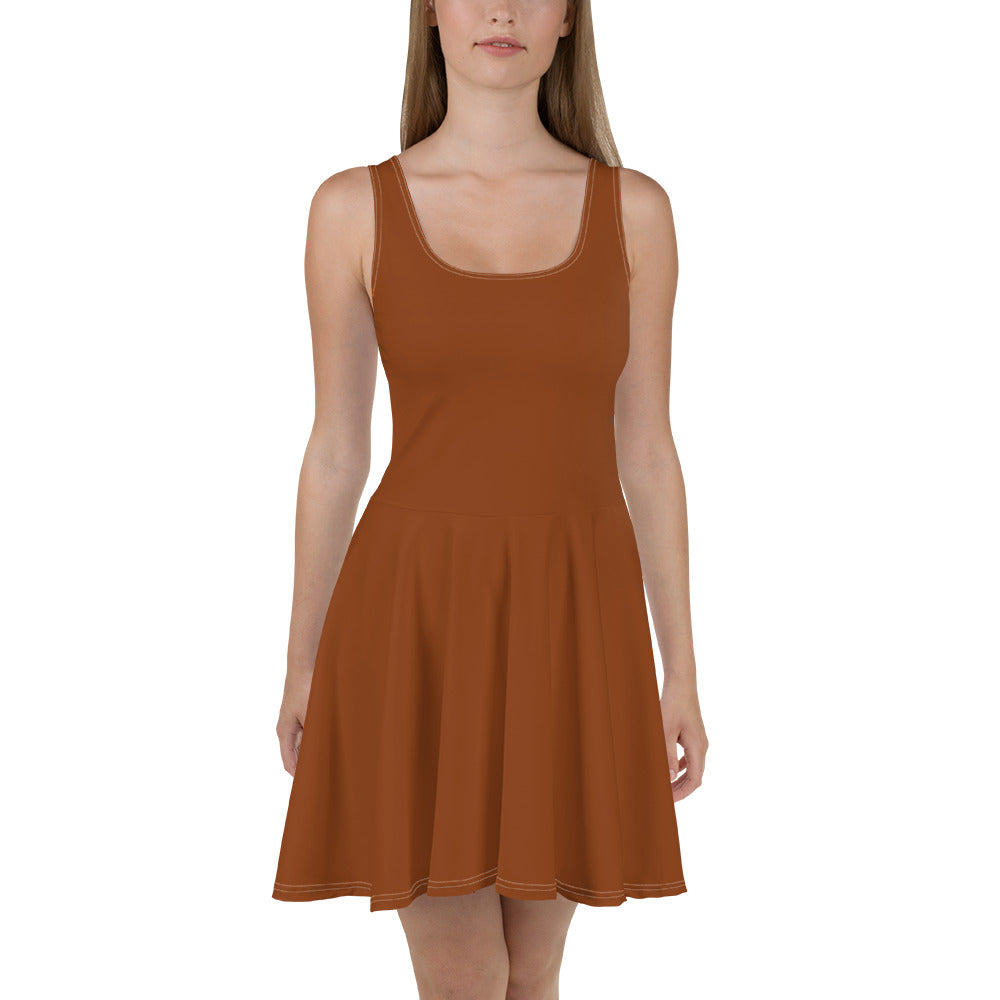 Lordela Saddle Brown Skater Dress